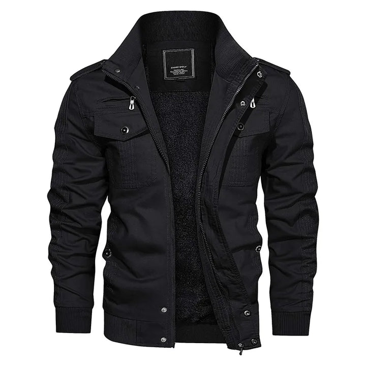 Windproof Utility Jacket for Men - Oliver-Black-M-State of Style