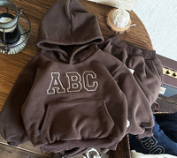 Winter children's clothing set with fur lining-Brown-12m-State of Style