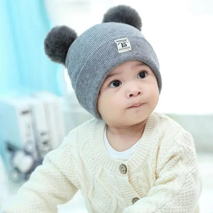 Winter Children's Hat with Pom-Pom-Grey-State of Style
