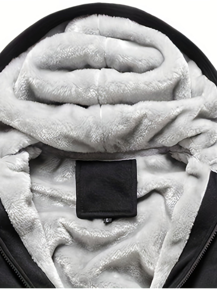 Winter Warm Fleece Jacket with Hood - Dario-Burgundy-S-State of Style