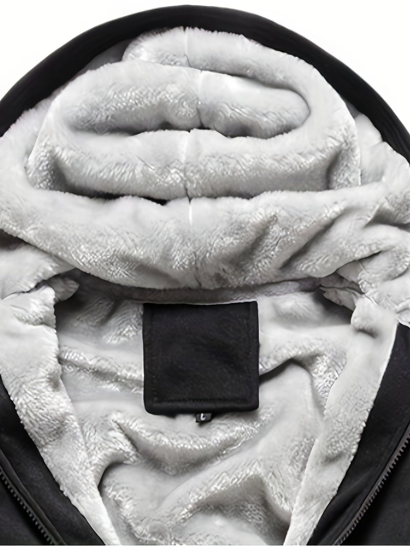 Winter Warm Fleece Jacket with Hood - Dario-Burgundy-S-State of Style