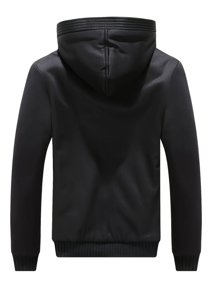 Winter Warm Fleece Jacket with Hood - Dario-Burgundy-S-State of Style