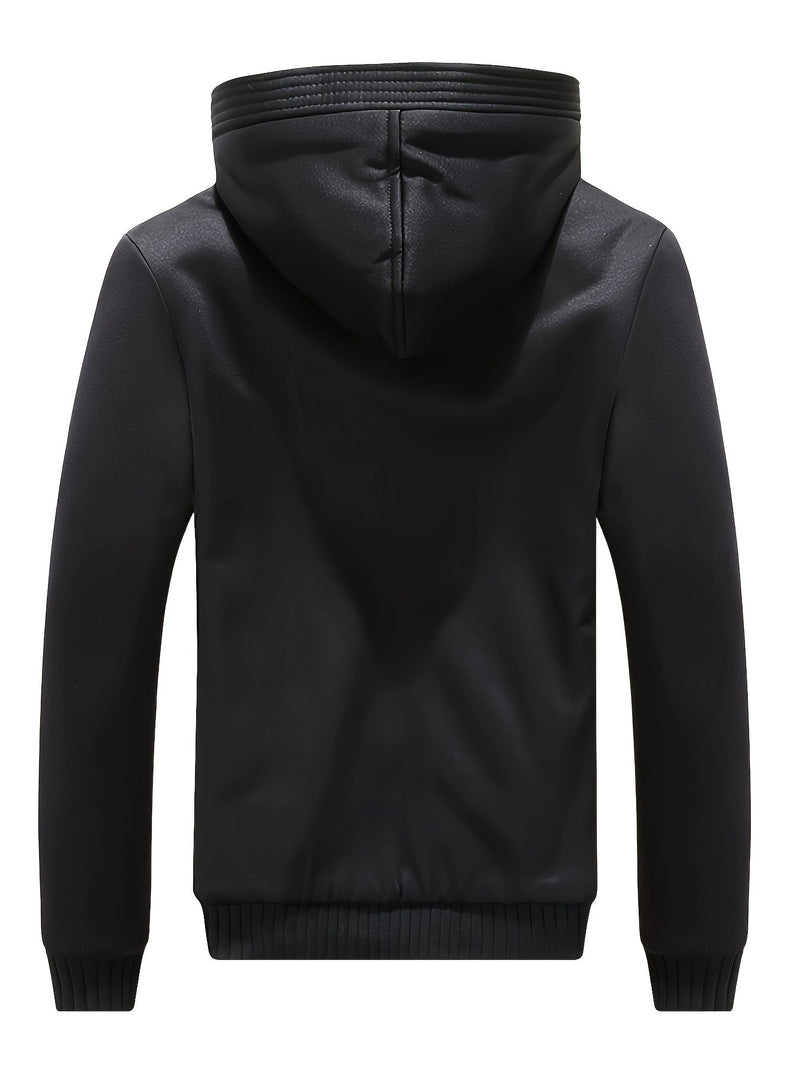 Winter Warm Fleece Jacket with Hood - Dario-Burgundy-S-State of Style