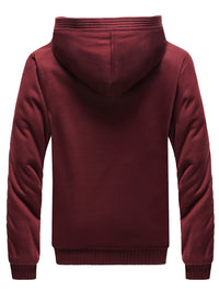 Winter Warm Fleece Jacket with Hood - Dario-Burgundy-S-State of Style
