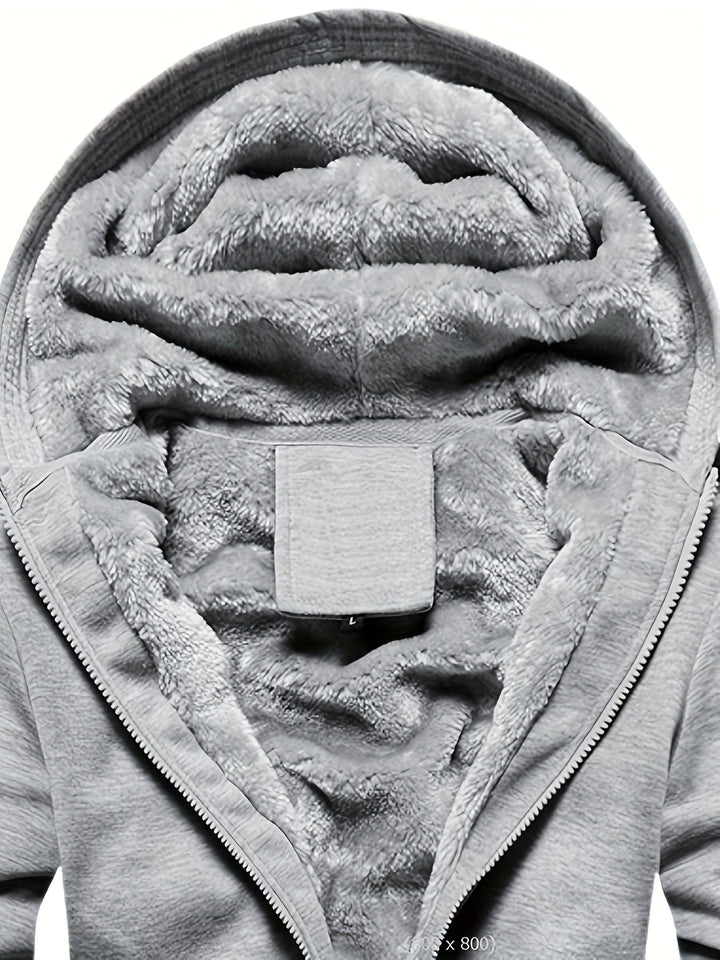 Winter Warm Fleece Jacket with Hood - Dario-Burgundy-S-State of Style