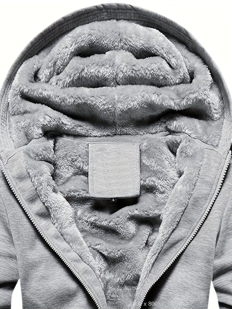 Winter Warm Fleece Jacket with Hood - Dario-Burgundy-S-State of Style