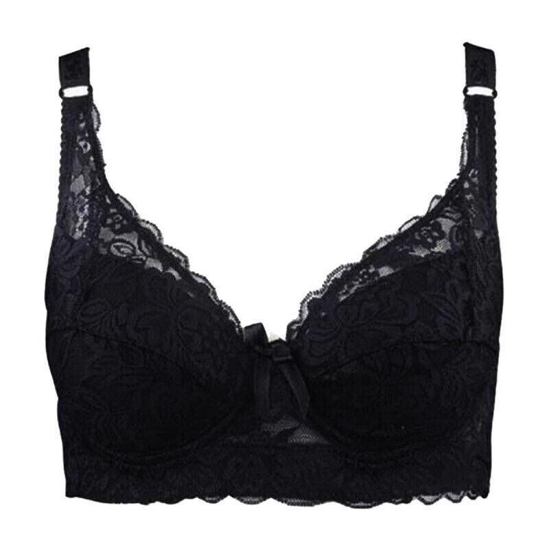 Wireless Lace Bra in Plus Sizes – Seamless and Adjustable Fit-Black-10-B-State of Style