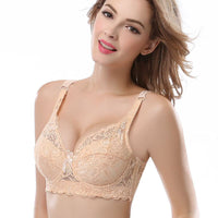 Wireless Lace Bra in Plus Sizes – Seamless and Adjustable Fit-Blue-10-B-State of Style