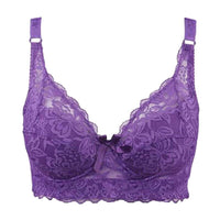 Wireless Lace Bra in Plus Sizes – Seamless and Adjustable Fit-Purple-10-B-State of Style