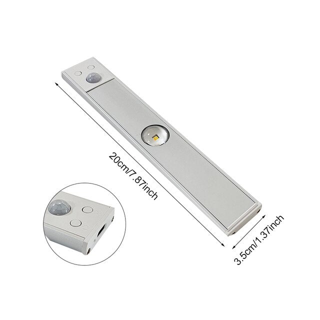 Wireless LED Fixture with Motion Sensor - LumiSense-Silver-20cm-State of Style