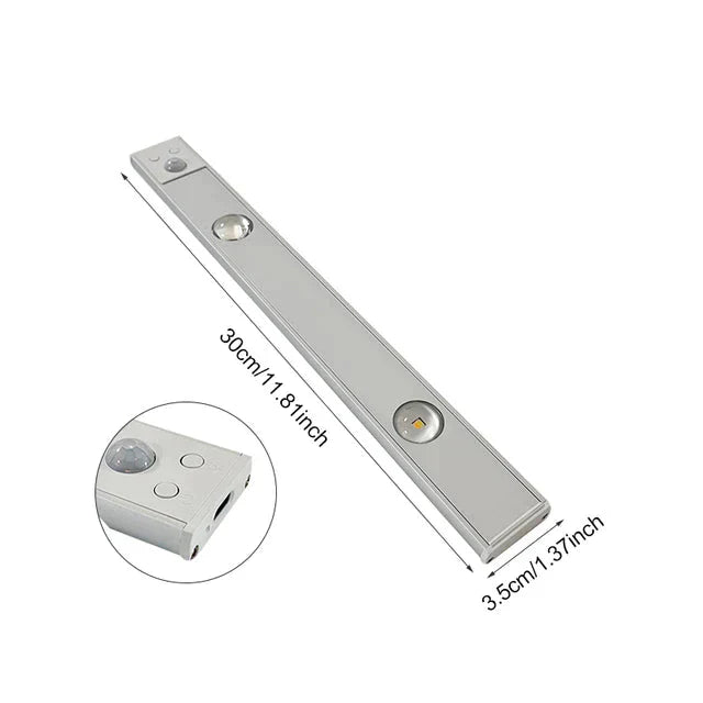 Wireless LED Fixture with Motion Sensor - LumiSense-Silver-20cm-State of Style