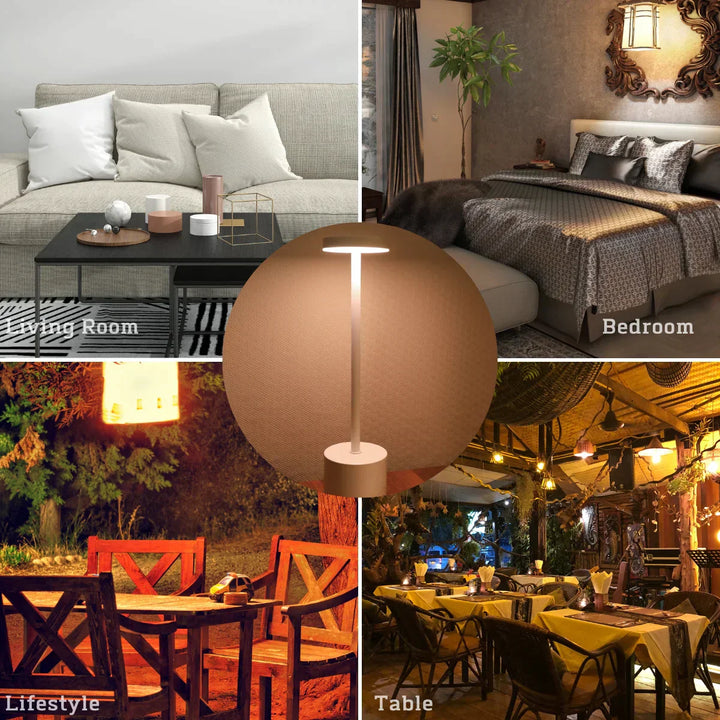 Wireless Metal LED Table Lamp - LumiMetal-White-State of Style