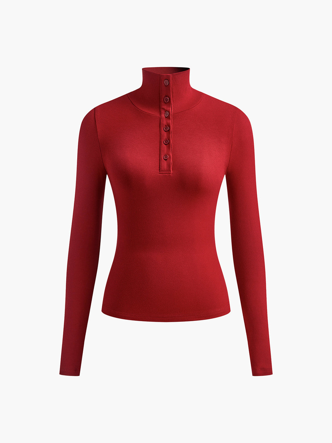 Women's Button Turtleneck - Aurora-Burgundy-XS-State of Style