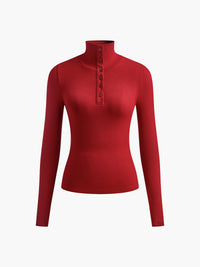 Women's Button Turtleneck - Aurora-Burgundy-XS-State of Style