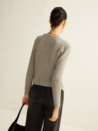 Women's Button-Up Jumper - Elise-Grey-XS-State of Style