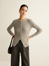 Women's Button-Up Jumper - Elise-Grey-XS-State of Style
