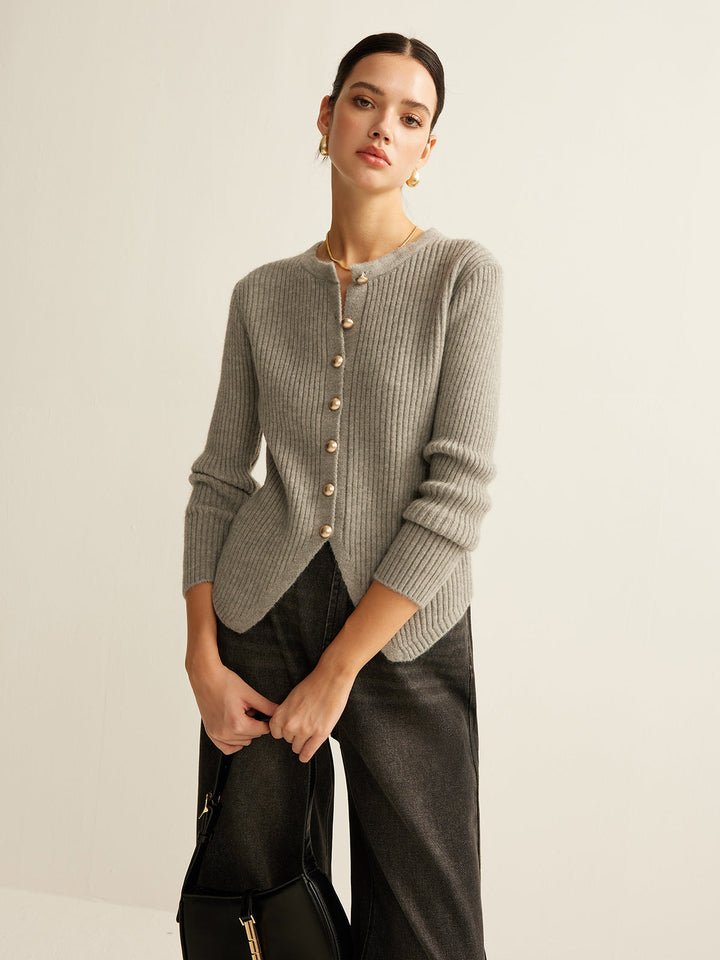 Women's Button-Up Jumper - Elise-Grey-XS-State of Style
