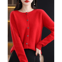 Women's Cardigan with O-Neck - Isabella-Blue-S-State of Style