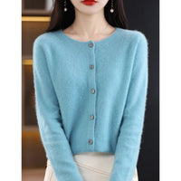 Women's Cardigan with O-Neck - Isabella-Blue-S-State of Style