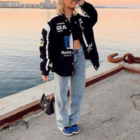 Women's Casual Denim Jacket | Stylish & Comfortable-Black and White-S-State of Style