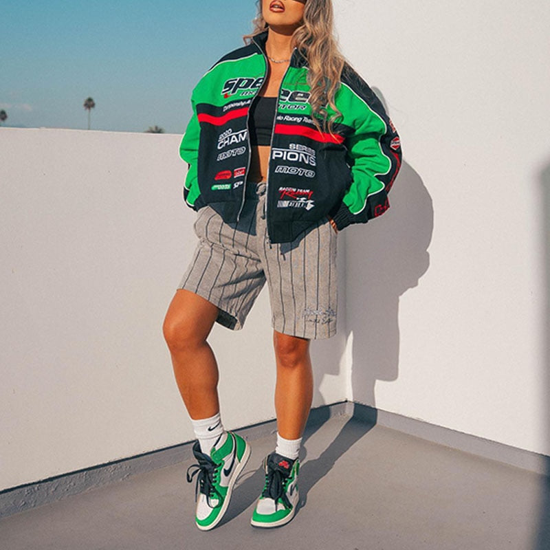 Women's Casual Denim Jacket | Stylish & Comfortable-Black/Green-S-State of Style