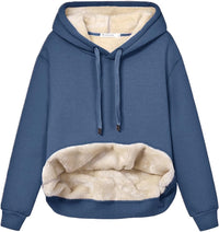 Women's Casual Fleece-Lined Hoodie – Lilly-Blue-S-State of Style