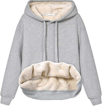 Women's Casual Fleece-Lined Hoodie – Lilly-Light Grey-S-State of Style