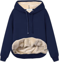 Women's Casual Fleece-Lined Hoodie – Lilly-Navy Blue-S-State of Style