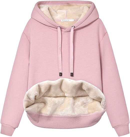 Women's Casual Fleece-Lined Hoodie – Lilly-Pink-S-State of Style