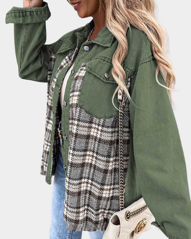 Women's denim jacket with modern chic – Amélie-Green-S-State of Style