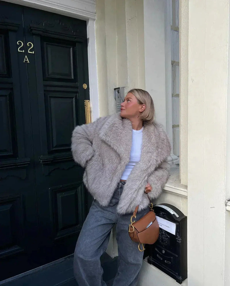Women's Faux Fur Jacket - Olivia-XS-State of Style