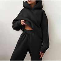 Women's High Waist Jogger Set | Oversized Tracksuit | Comfortable Loungewear-Black-S-State of Style