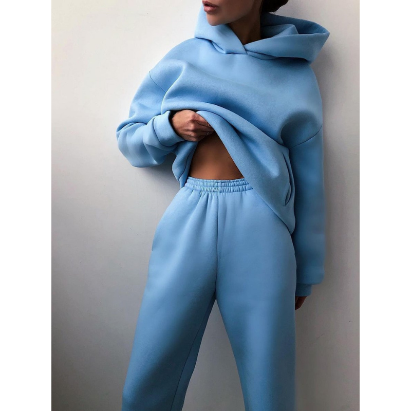 Women's High Waist Jogger Set | Oversized Tracksuit | Comfortable Loungewear-Blue-S-State of Style