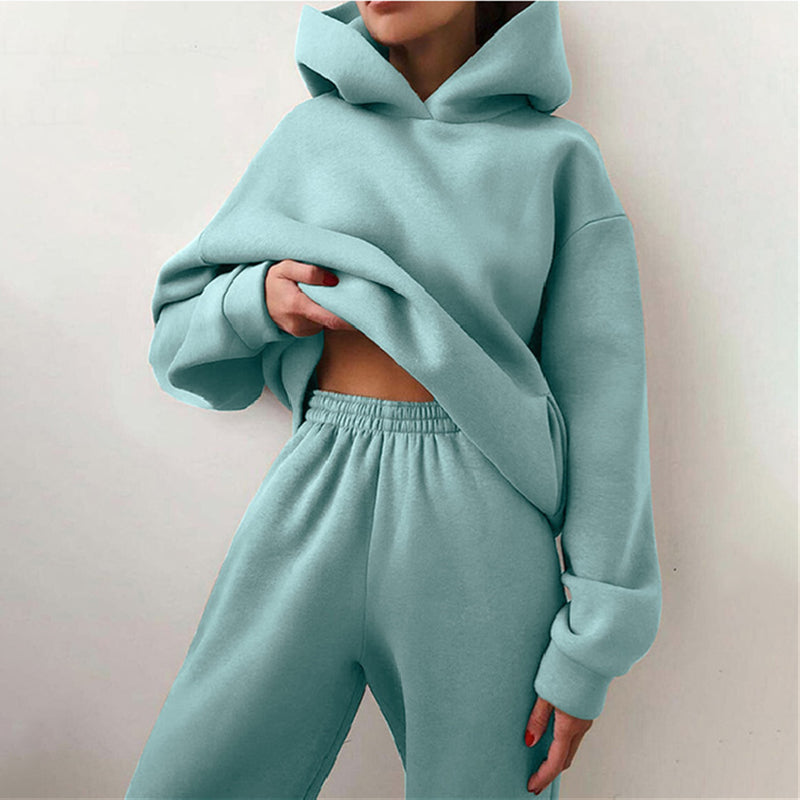 Women's High Waist Jogger Set | Oversized Tracksuit | Comfortable Loungewear-Mint Blue-S-State of Style