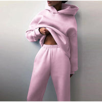 Women's High Waist Jogger Set | Oversized Tracksuit | Comfortable Loungewear-Pink-S-State of Style