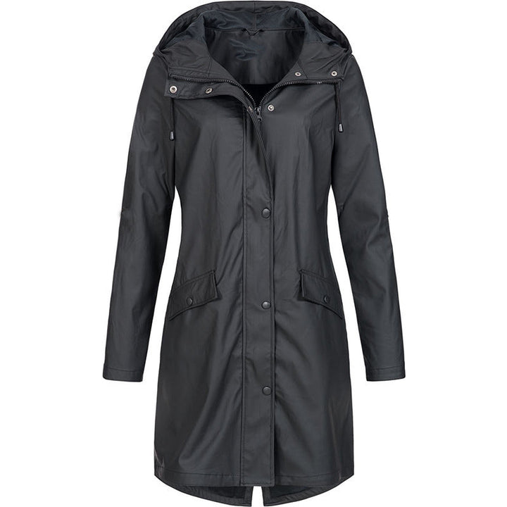 Women's Hooded Raincoat – Aurora-Black-XS-State of Style