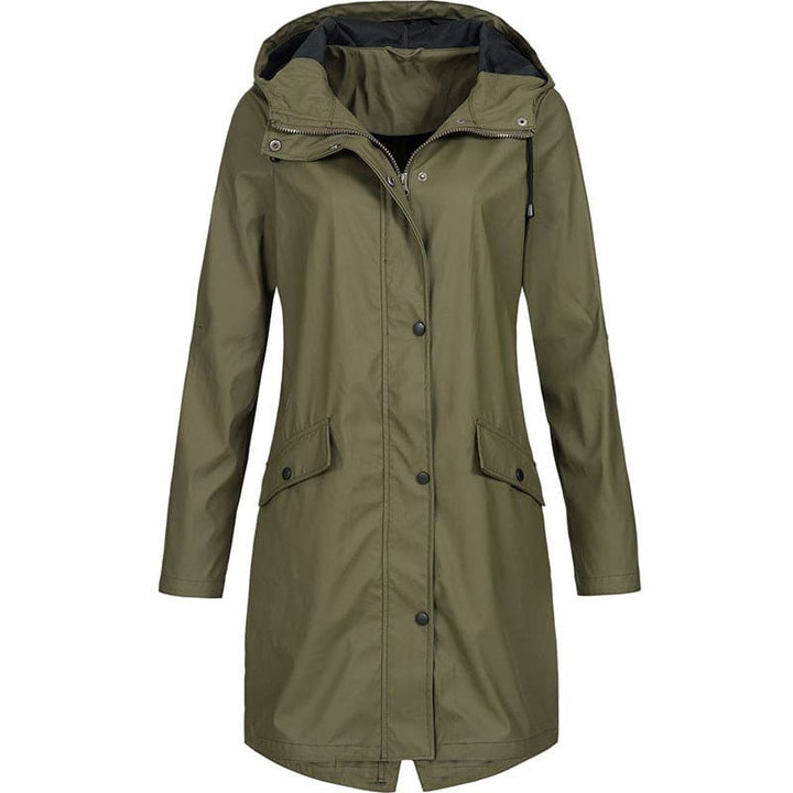 Women's Hooded Raincoat – Aurora-Dark Green-XS-State of Style