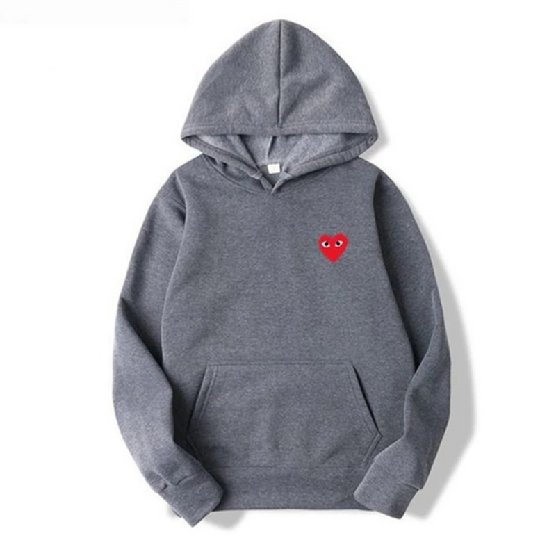 Women's Hoodie with Heart-Shaped Logo - Nina-Grey-S-State of Style