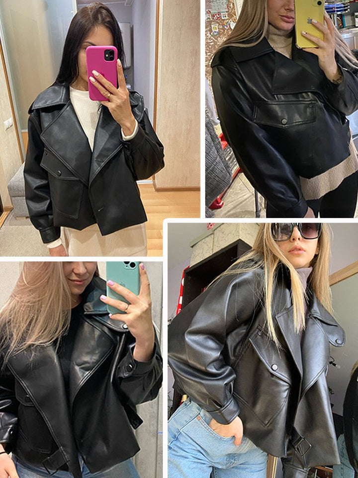 Women's Leather Jacket | Chic and Durable-Beige-S-State of Style