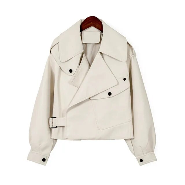Women's Leather Jacket | Chic and Durable-Beige-S-State of Style