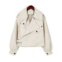 Women's Leather Jacket | Chic and Durable-Beige-S-State of Style