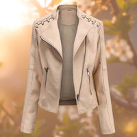 Women's Leather Jacket | Stylish & Durable-Khaki-S-State of Style
