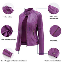 Women's Leather Jacket with Mandarin Collar | Stylish & Comfortable-Black-S-State of Style
