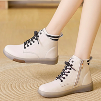 Women's Leather Waterproof Sneakers - AquaStride-Light Brown-Black-4-State of Style