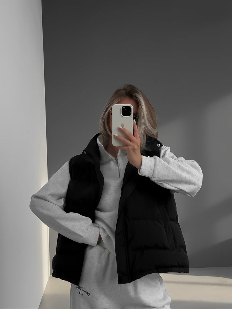 Women's Lightweight Puffer Vest-White-S-State of Style