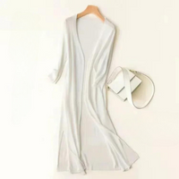 Women's Long Sleeve Cardigan - Elda-White-S-State of Style