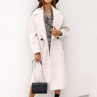 Women's Long Winter Coat | Stylish and Warm-White-S-State of Style