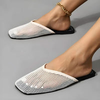 Women's mesh mules with closed toe - Odessa-Black-3-State of Style