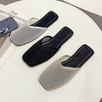 Women's mesh mules with closed toe - Odessa-Black-3-State of Style