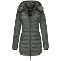 Women's Parka with Hood and Down Filling - Elena-Green-S-State of Style